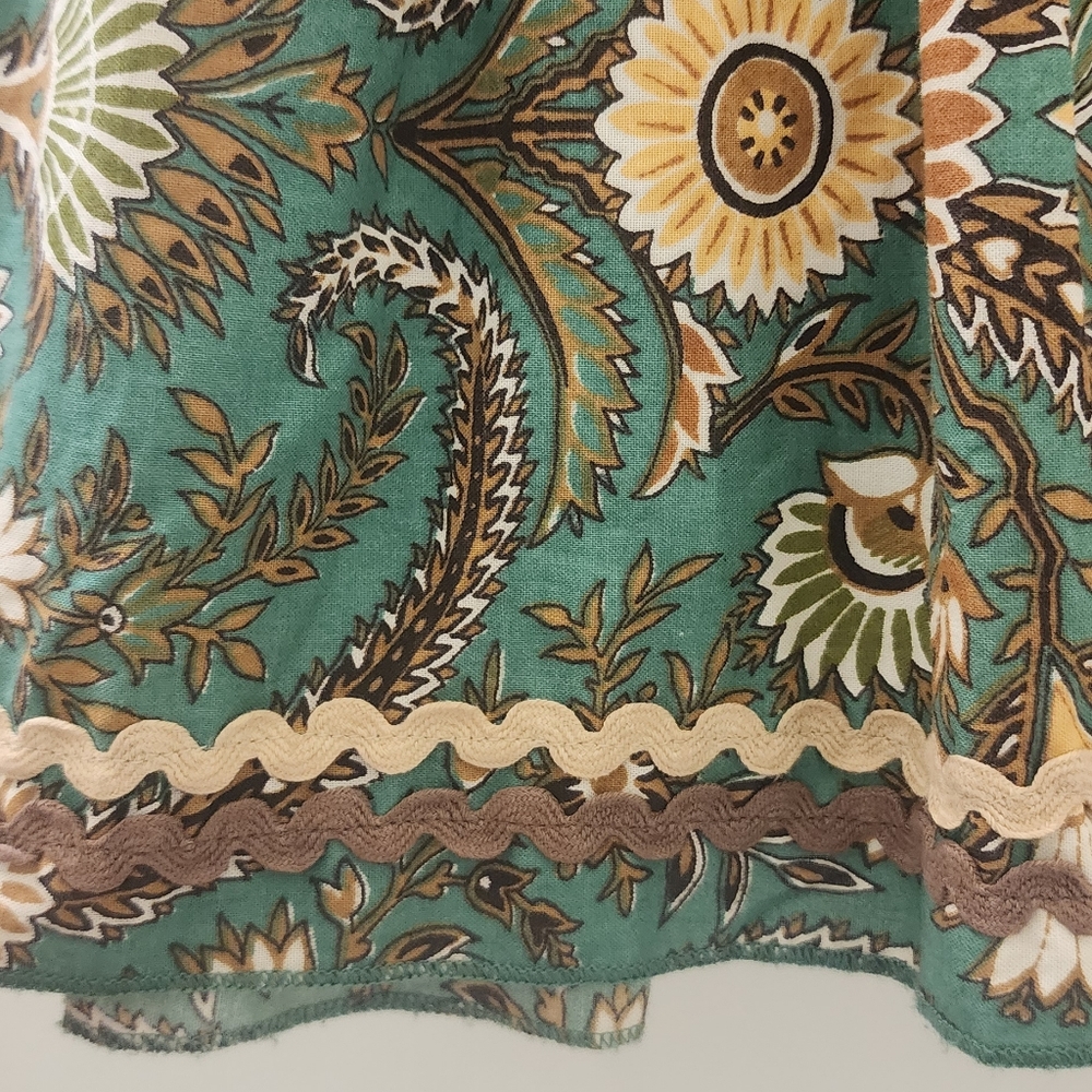 Vasna Desire Bohemian Green Patterned Dress, Size Medium, Cotton. - Picture 7 of 14